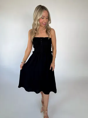 Taste Of Spring Midi Dress - Black