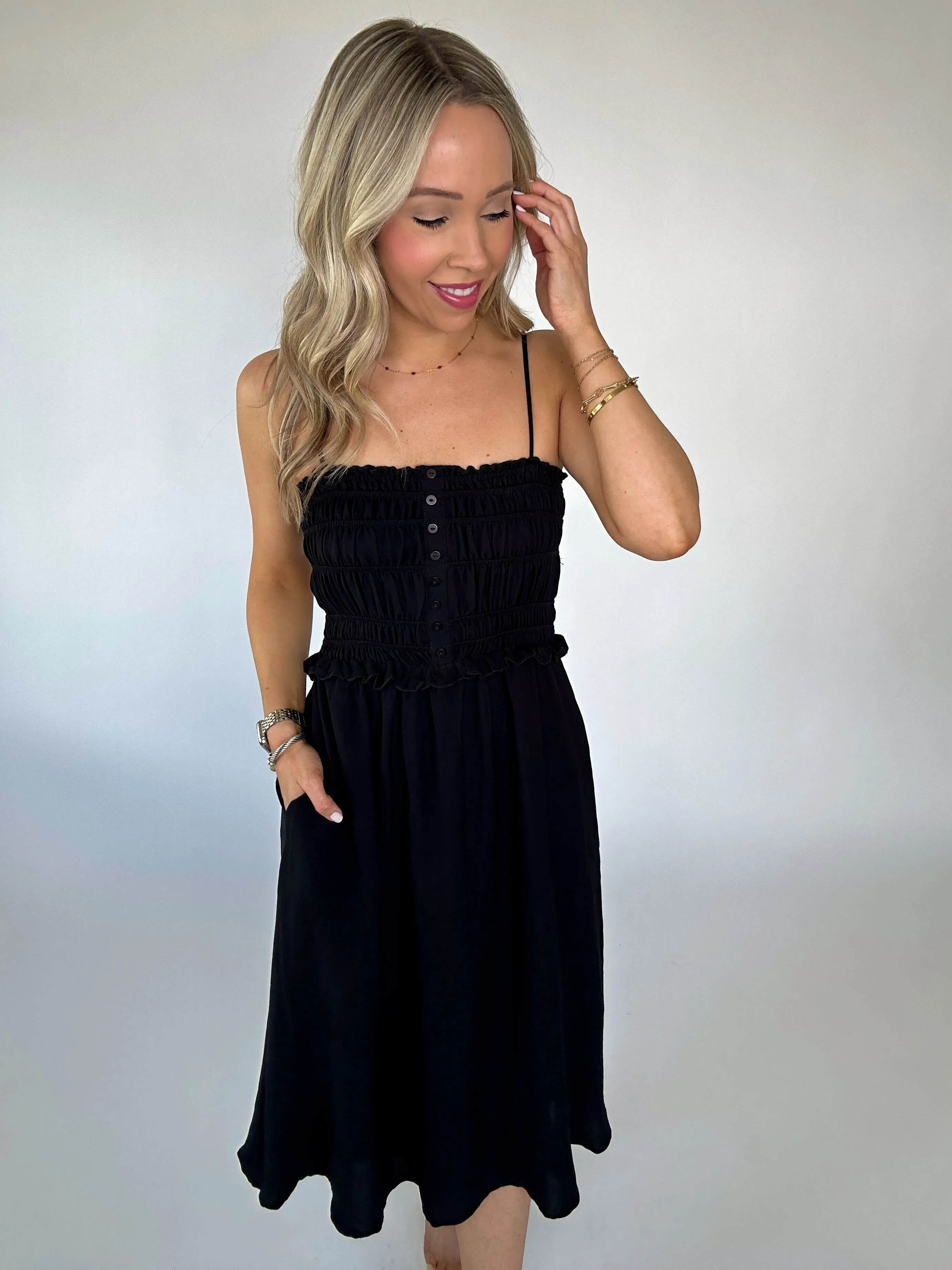 Taste Of Spring Midi Dress - Black