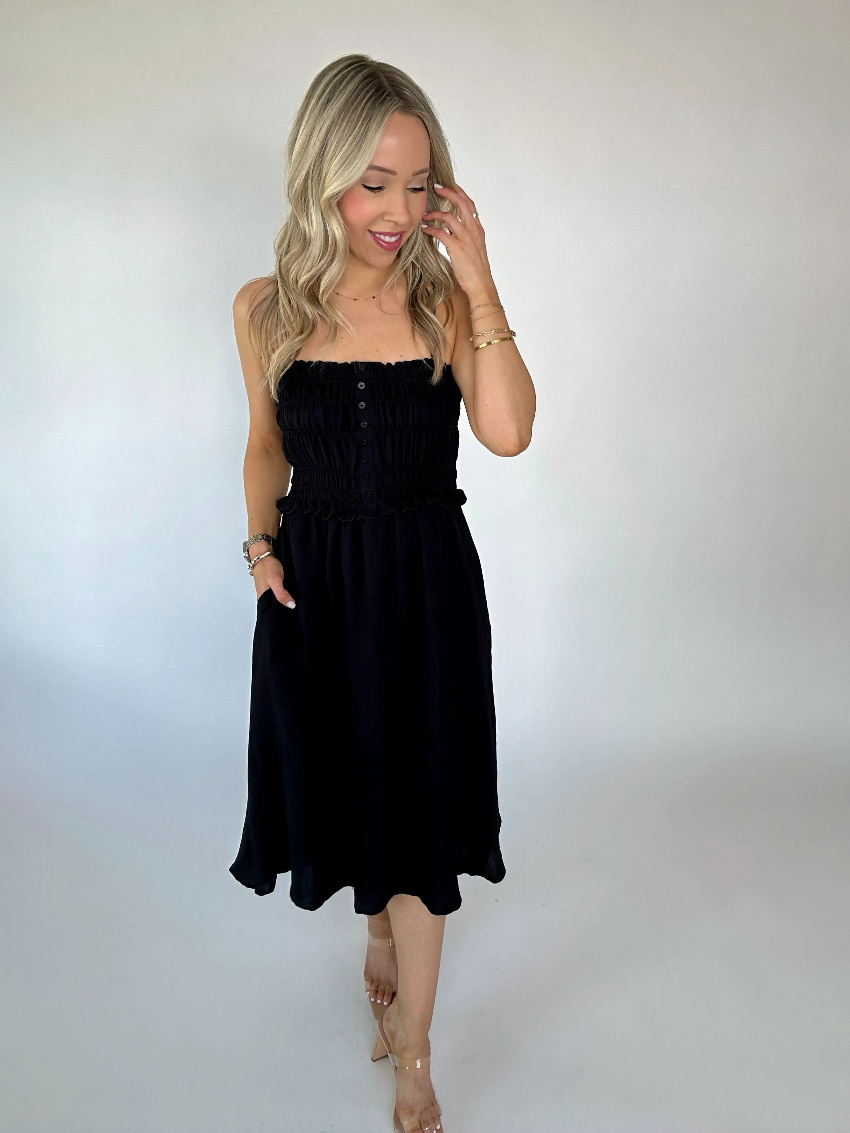 Taste Of Spring Midi Dress - Black