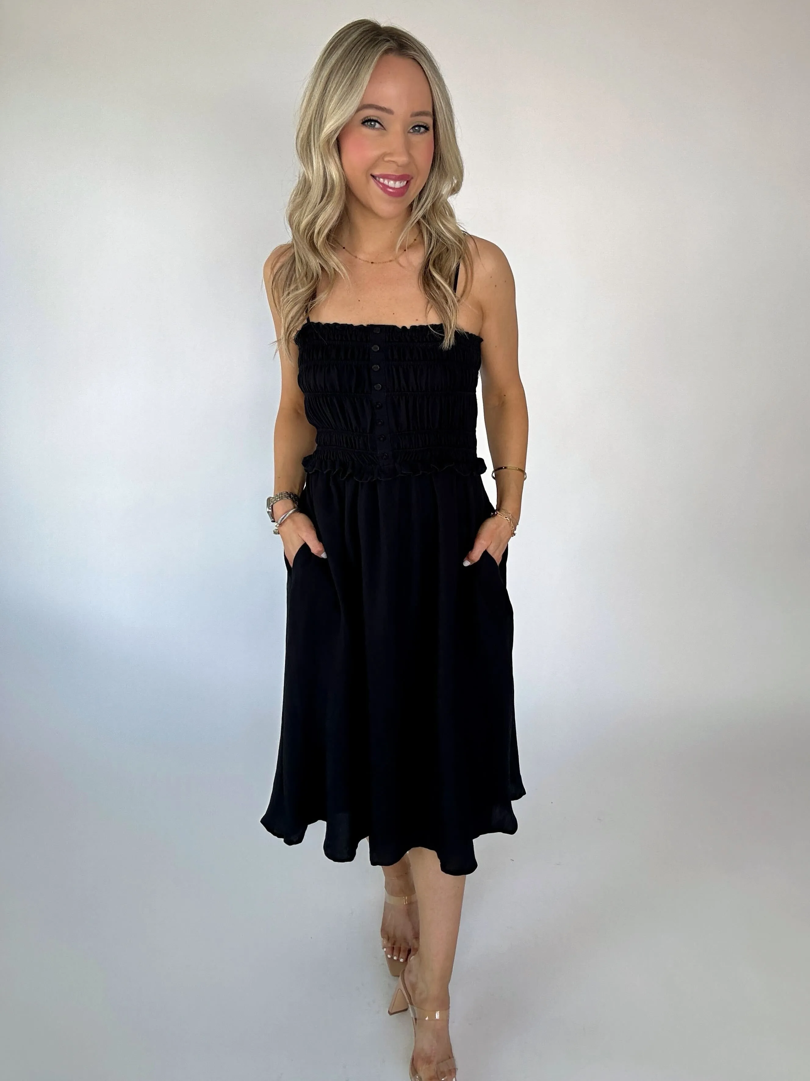 Taste Of Spring Midi Dress - Black