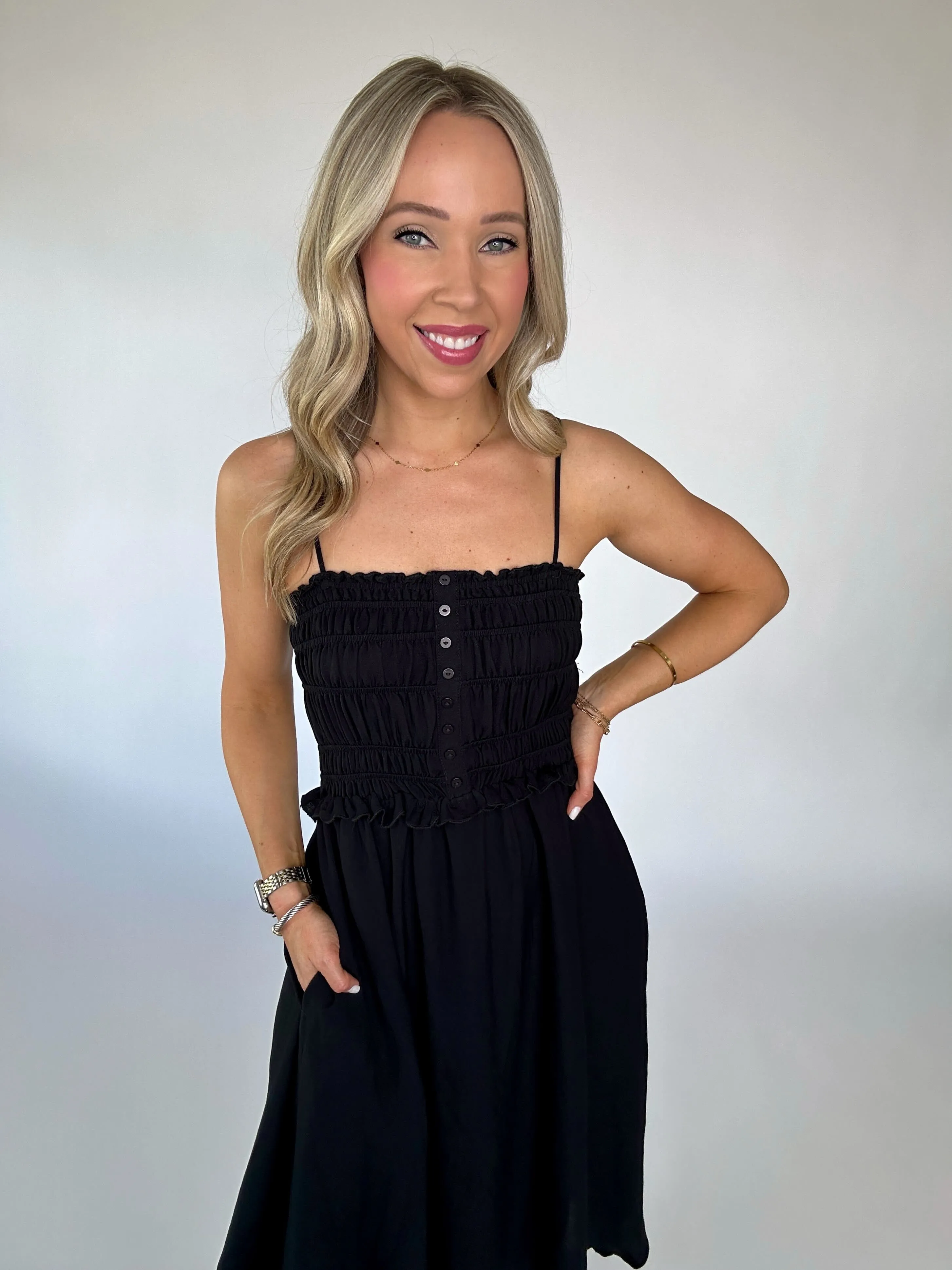 Taste Of Spring Midi Dress - Black