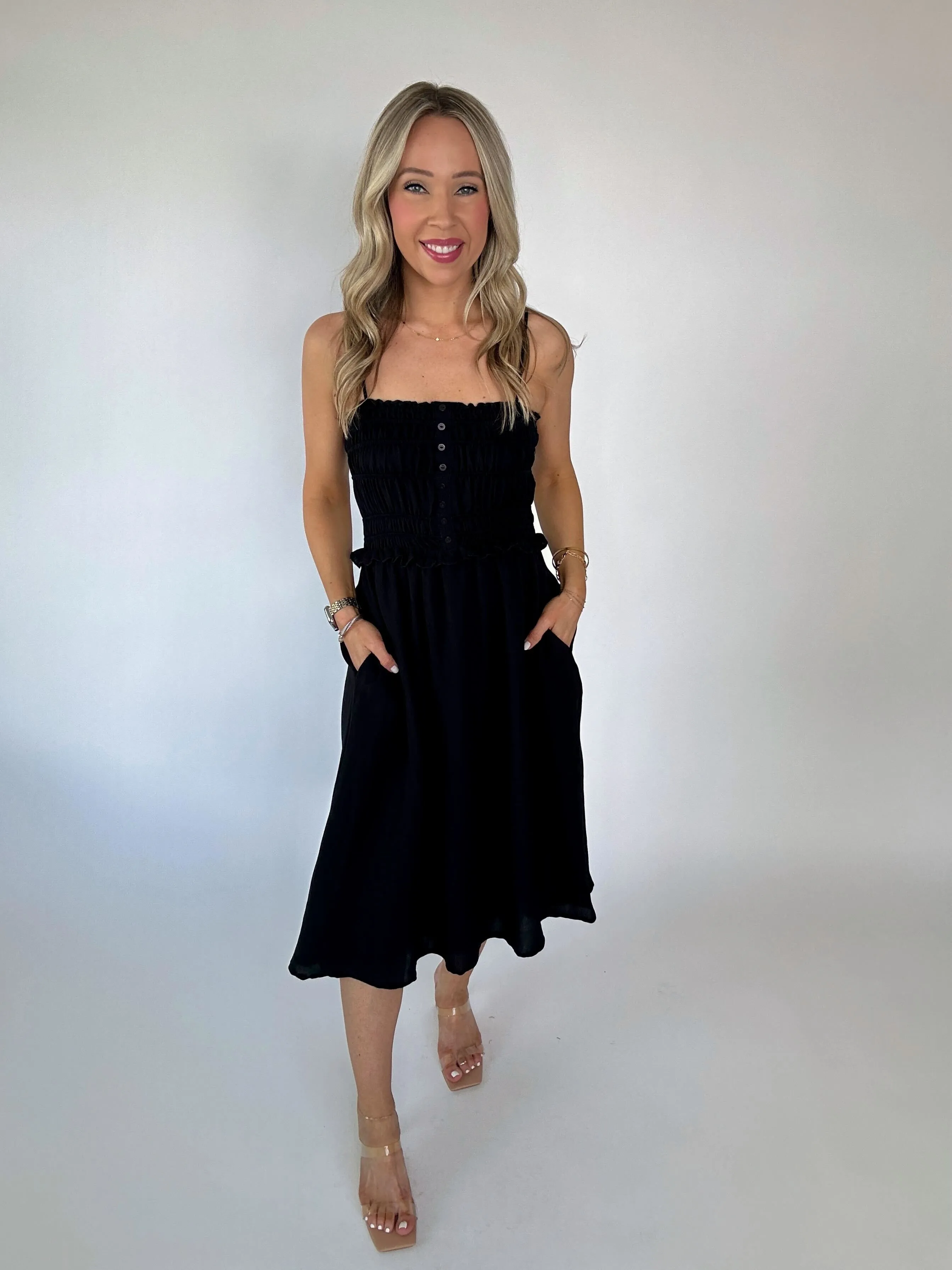 Taste Of Spring Midi Dress - Black