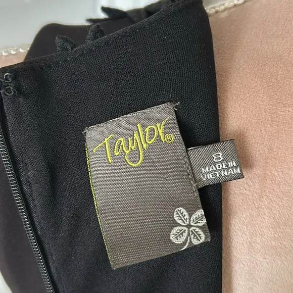 Taylor Black &amp; Ivory Color block Dress NWOT