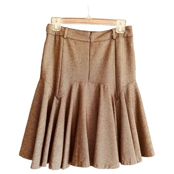 Ted Baker | Herringbone Drop-waist Pleated Skirt EUC