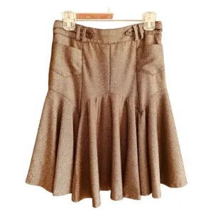 Ted Baker | Herringbone Drop-waist Pleated Skirt EUC