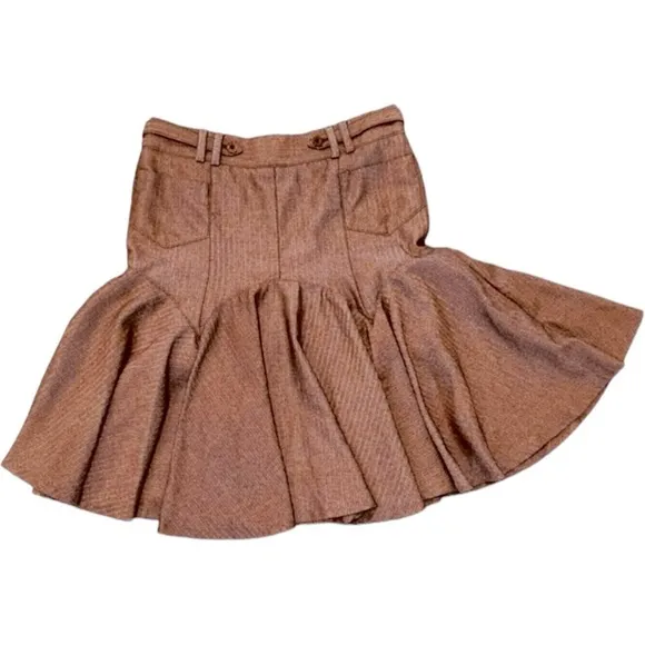 Ted Baker | Herringbone Drop-waist Pleated Skirt EUC