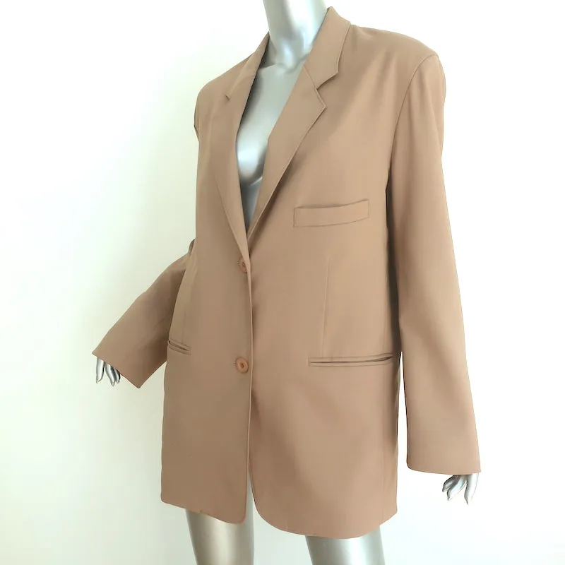The Frankie Shop Oversized Blazer Beige Stretch Suiting Size Extra Small/Small