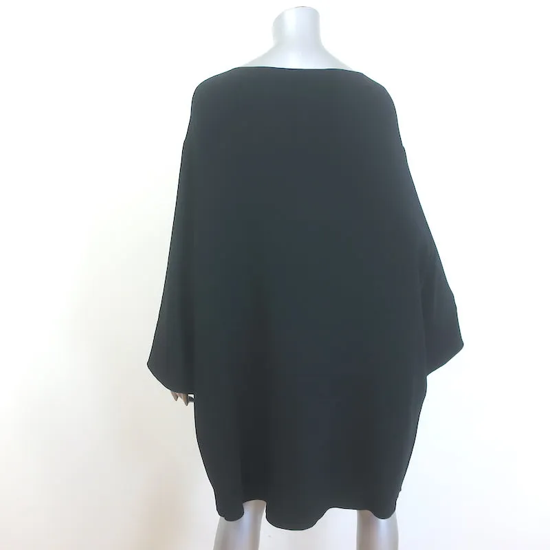 The Row Long Sleeve Shift Dress Black Stretch Crepe Size Extra Small/Small