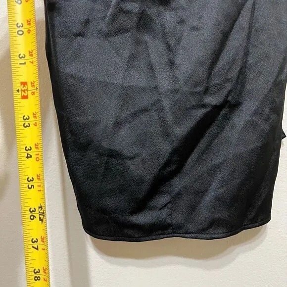 Topshop Black Wrap Satin Midi Skirt New 4