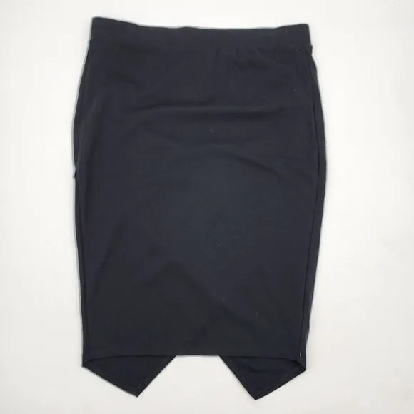 Torrid 2 Womens Black Midi Envelope Back Skirt Size 18/20 Stretch Waist NEW