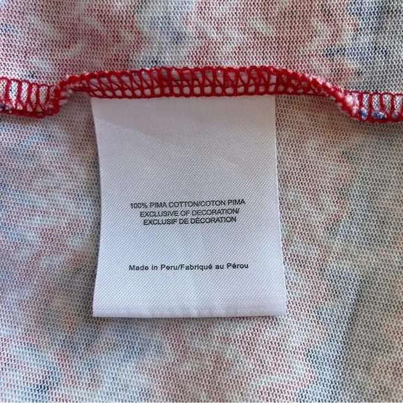 Tory Burch Pima Cotton Shift Dress in Red Blue Yarn Knit Print, Size M