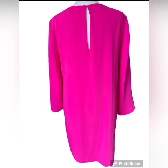 Trina Turk Memorable Hot Pink Tulip Sleeves Dress Size 6