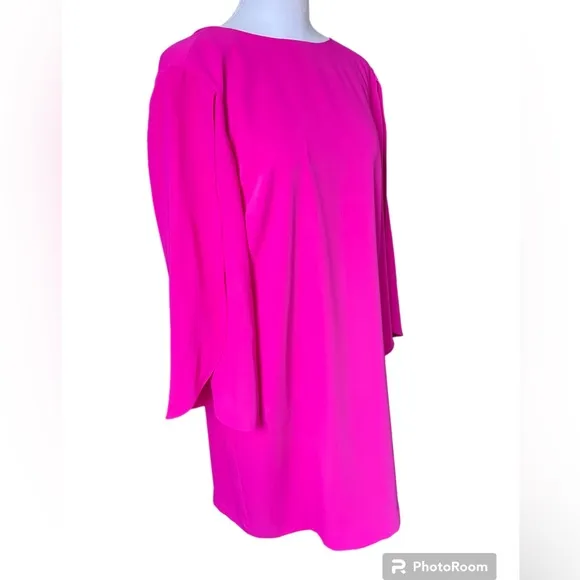 Trina Turk Memorable Hot Pink Tulip Sleeves Dress Size 6