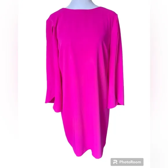 Trina Turk Memorable Hot Pink Tulip Sleeves Dress Size 6