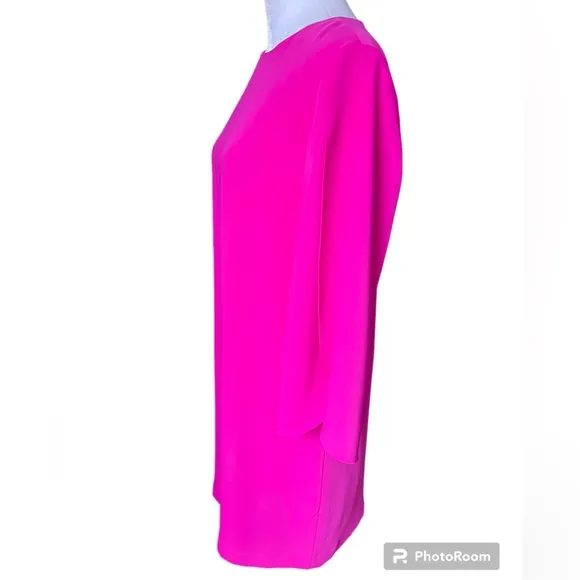 Trina Turk Memorable Hot Pink Tulip Sleeves Dress Size 6