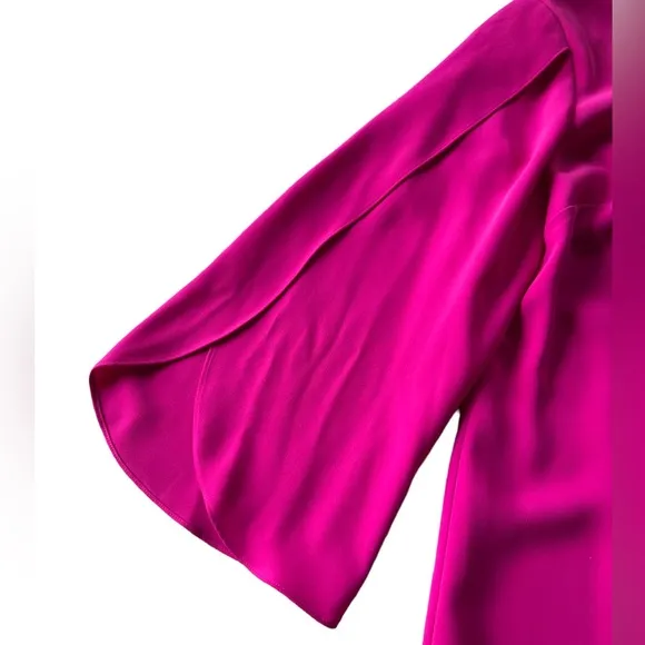 Trina Turk Memorable Hot Pink Tulip Sleeves Dress Size 6