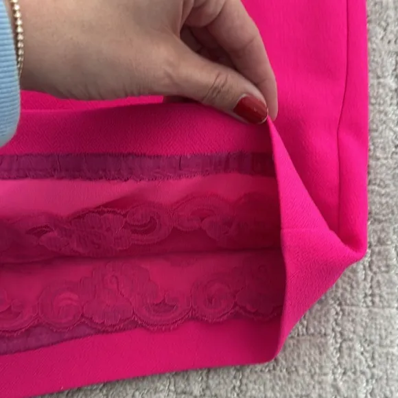 Trina Turk Orlee Pleat Crepe Shift Dress Hot bright pink sleeveless mini
