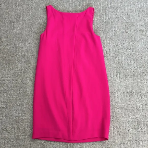 Trina Turk Orlee Pleat Crepe Shift Dress Hot bright pink sleeveless mini