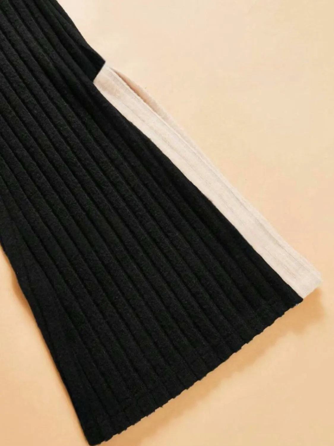 Trust Issues Contrast Round Neck Long Sleeve Top and Bootcut Pants Set