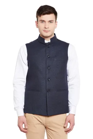 Tweed Blue1 Modi Nehru Jacket