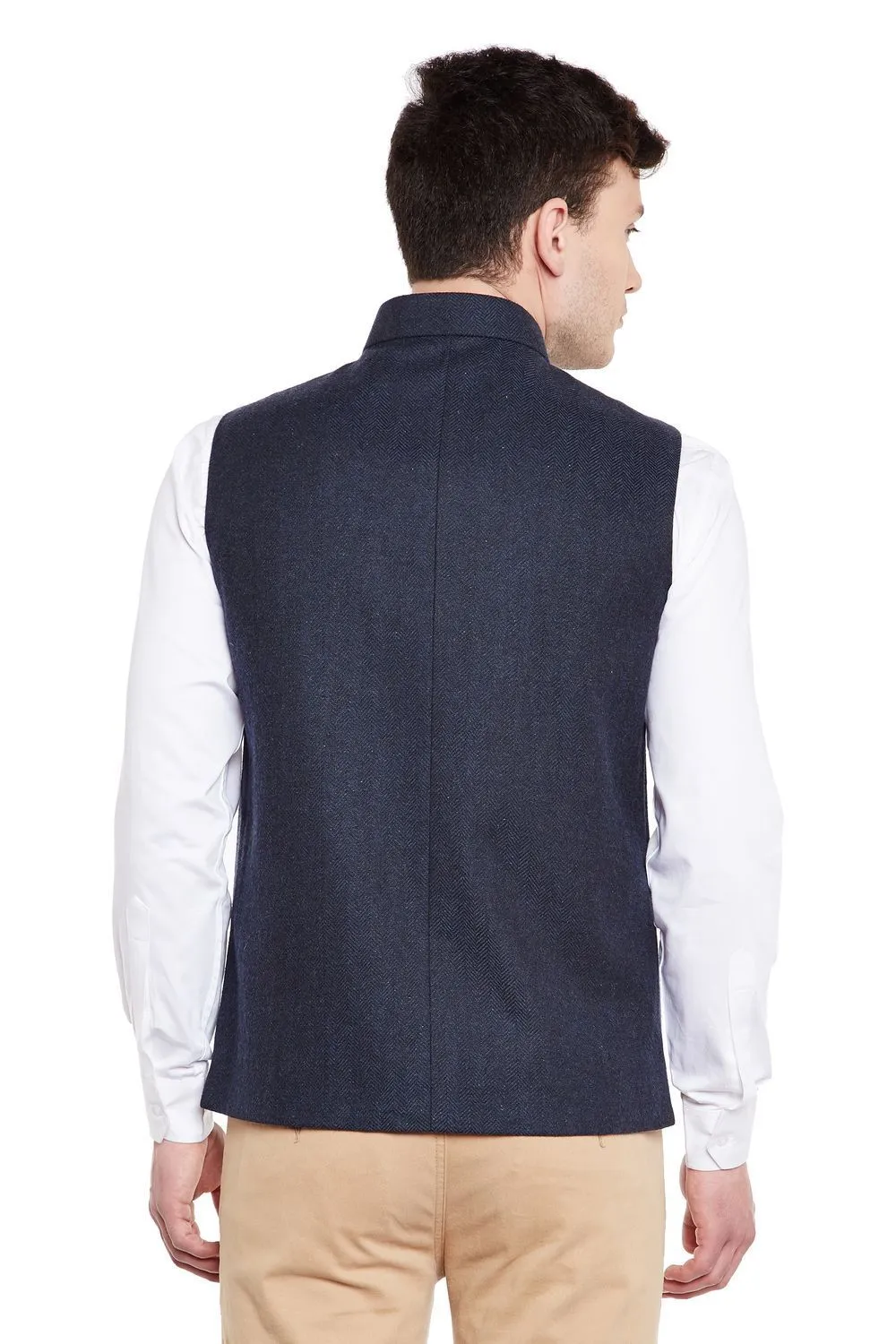 Tweed Blue1 Modi Nehru Jacket