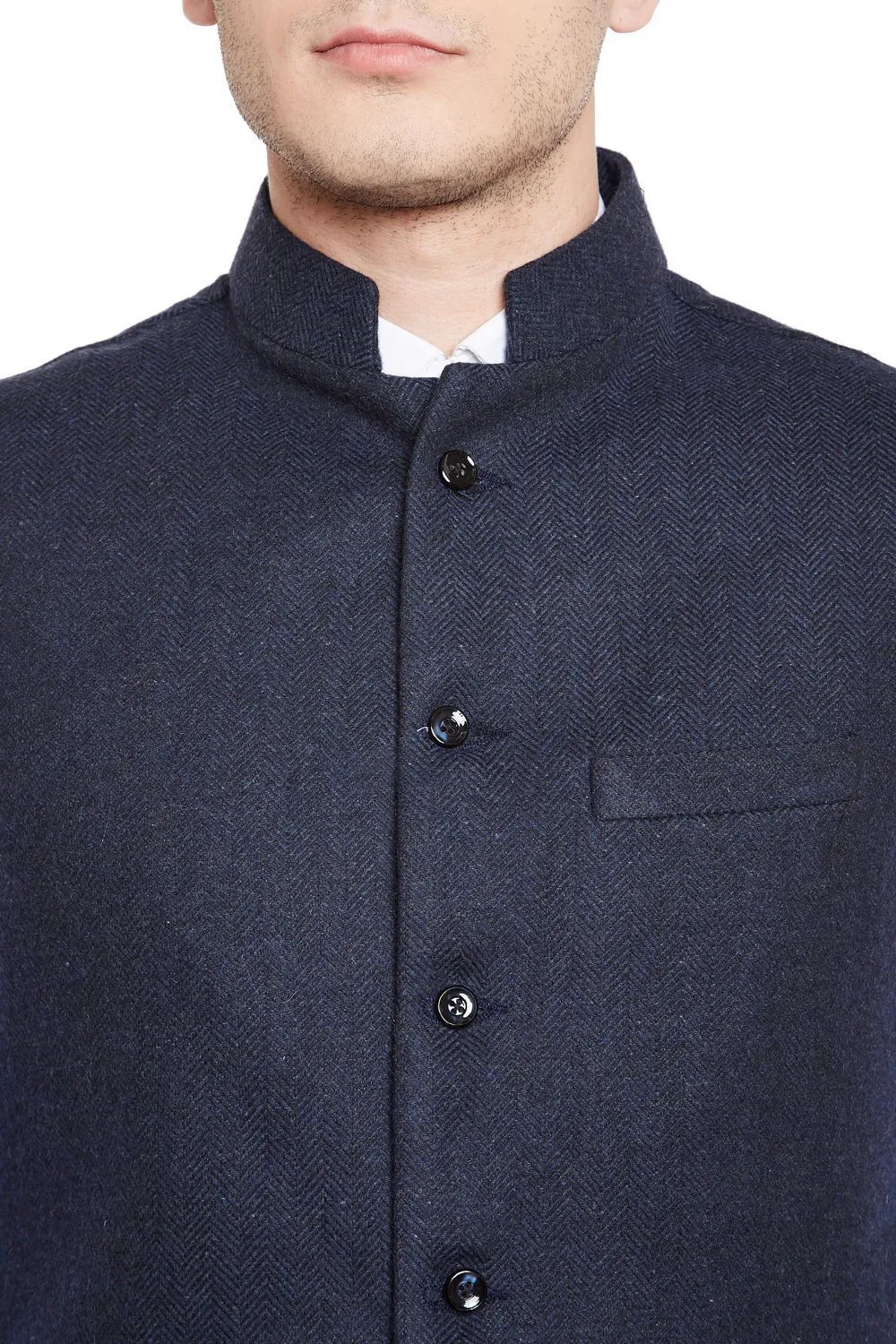 Tweed Blue1 Modi Nehru Jacket