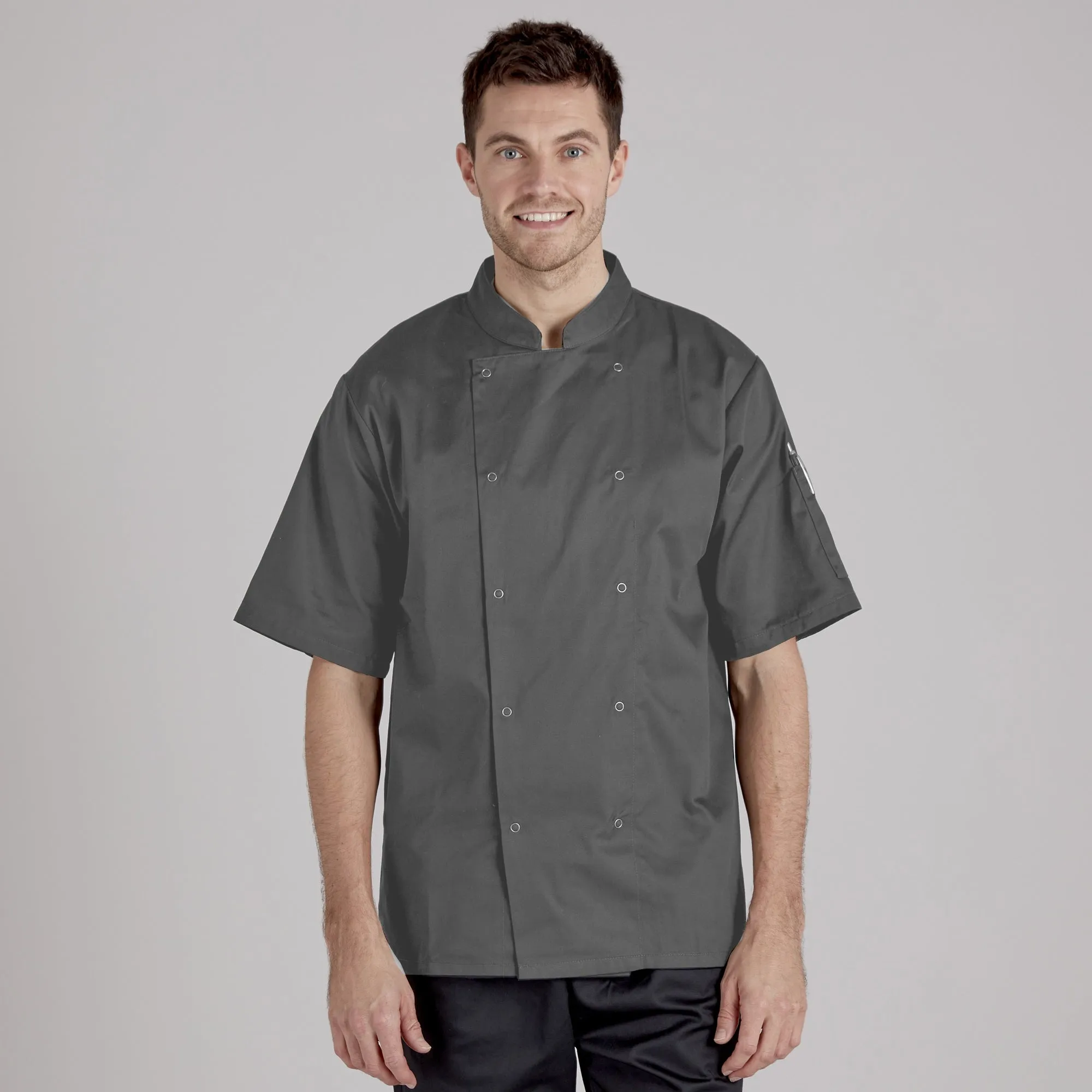 Twin Pack - Professional Chefs Jacket - Short Sleeve - Grey