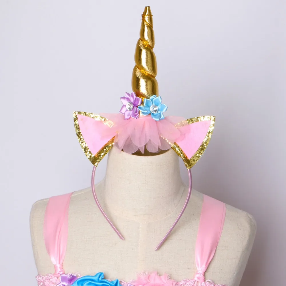 Unicorn Pastel Tulle Party Dress for Girls 1-9 Years old