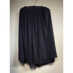 Uniqlo Womens A-Line Pleated Pull-On Midi Skirt Medium Mesh Lining Black Stretch