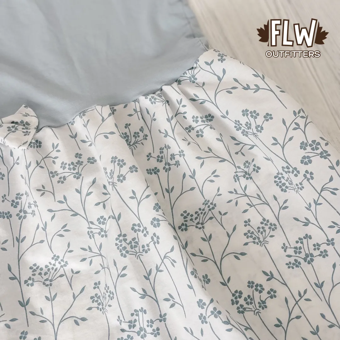 Upcycled Dress 4T-7Y Blue Floral