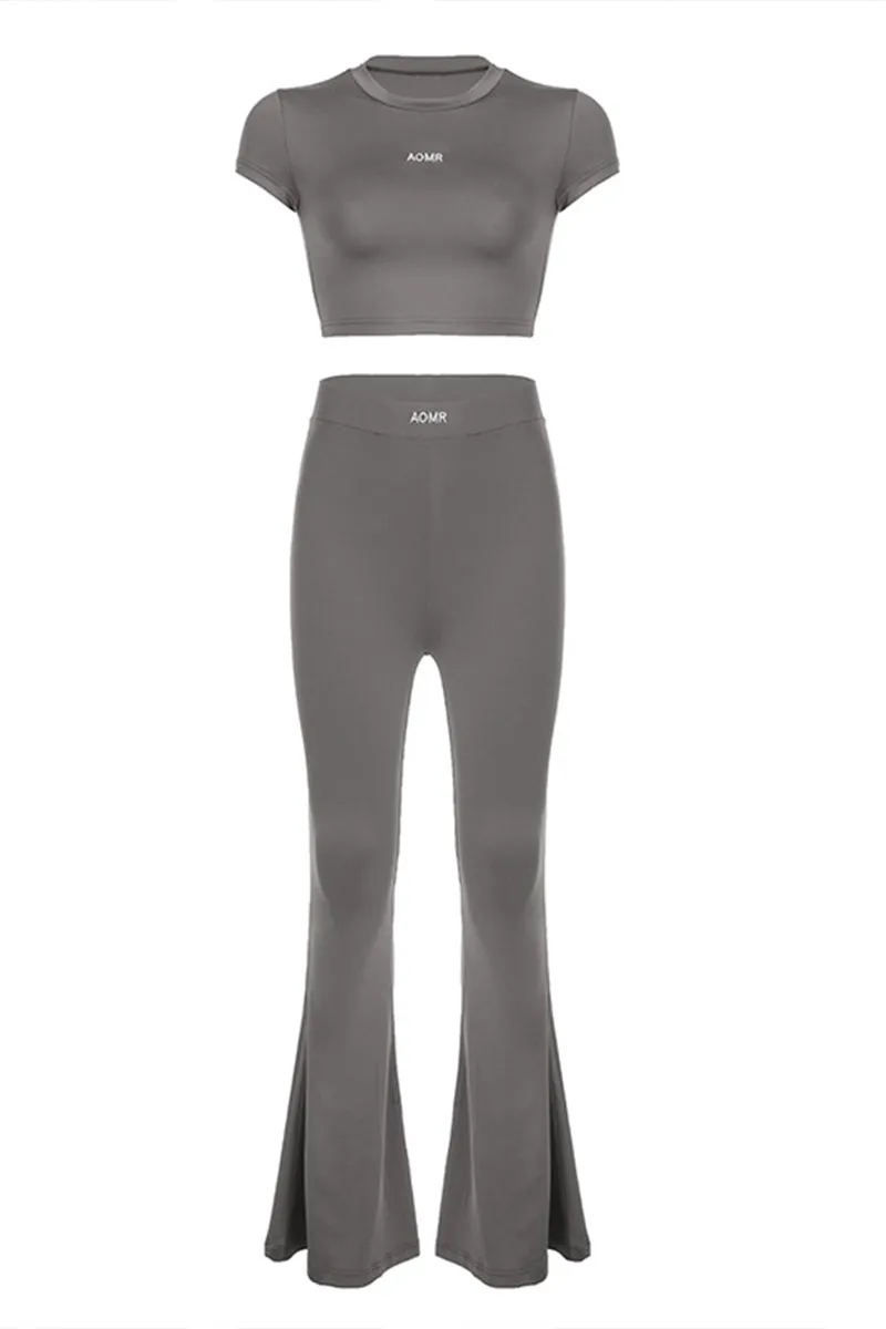 UQ3314 Crop Tee and Tights Set