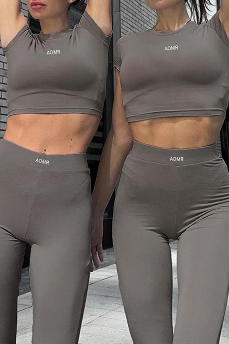 UQ3314 Crop Tee and Tights Set