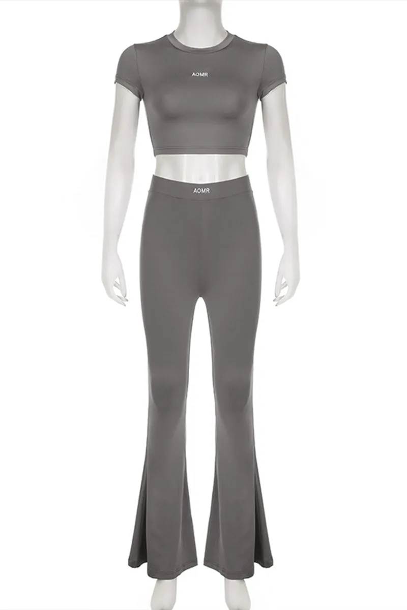 UQ3314 Crop Tee and Tights Set