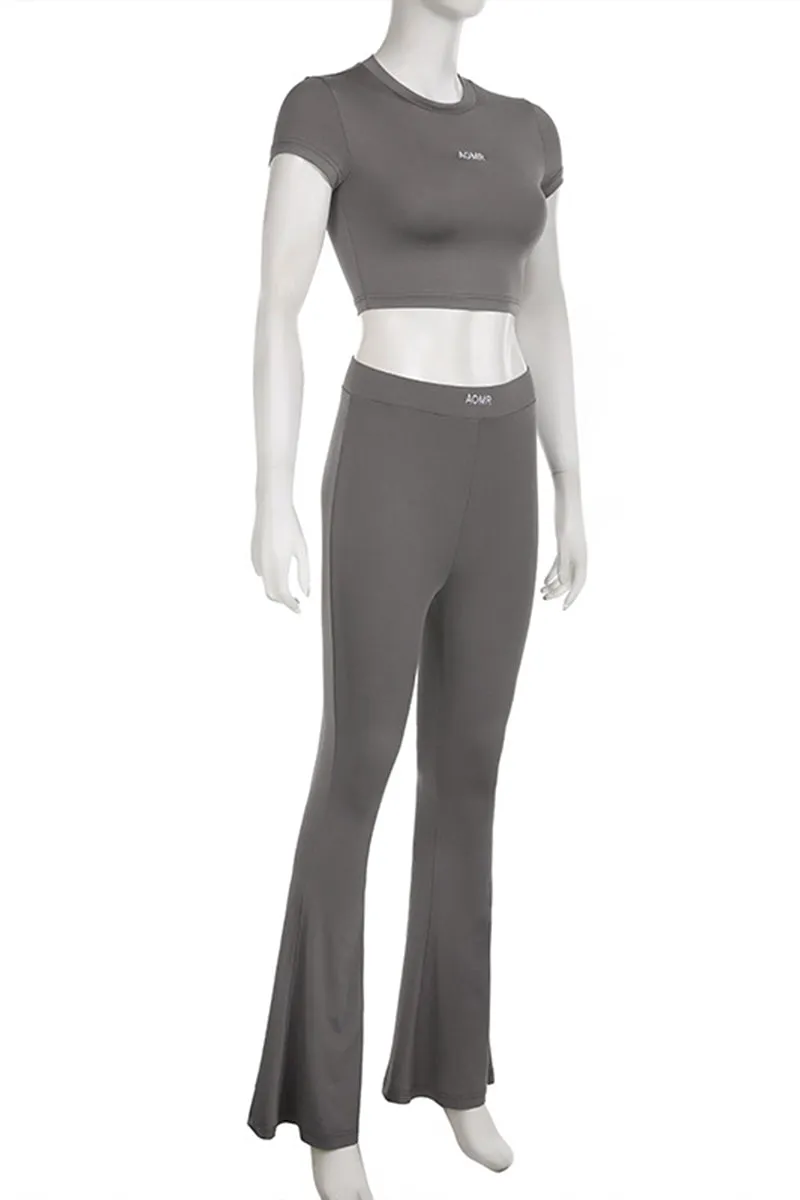 UQ3314 Crop Tee and Tights Set