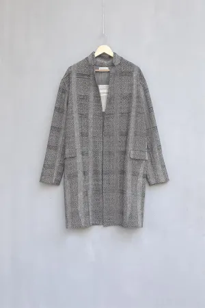 Urvashi Kaur   I   Yohji JACKET PROTO 100% handloom cotton slate TESSELLATE- 40