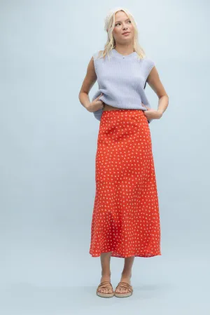 Valentine Printed Midi Skirt