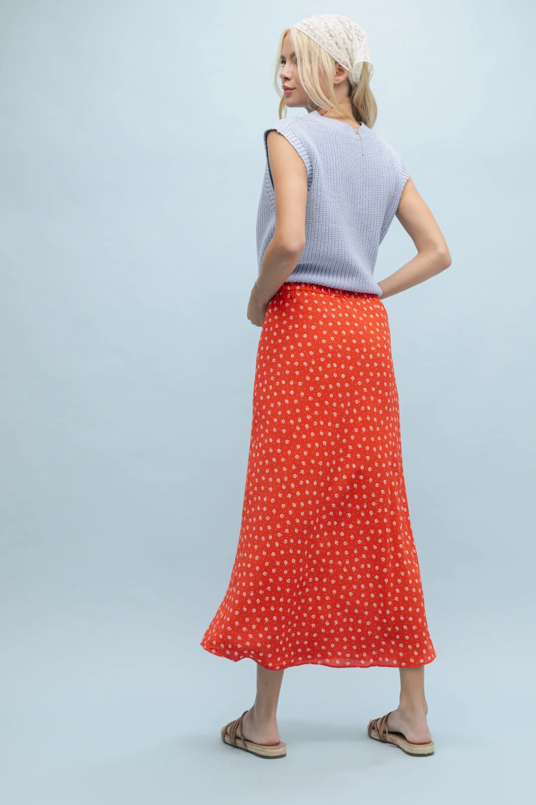 Valentine Printed Midi Skirt