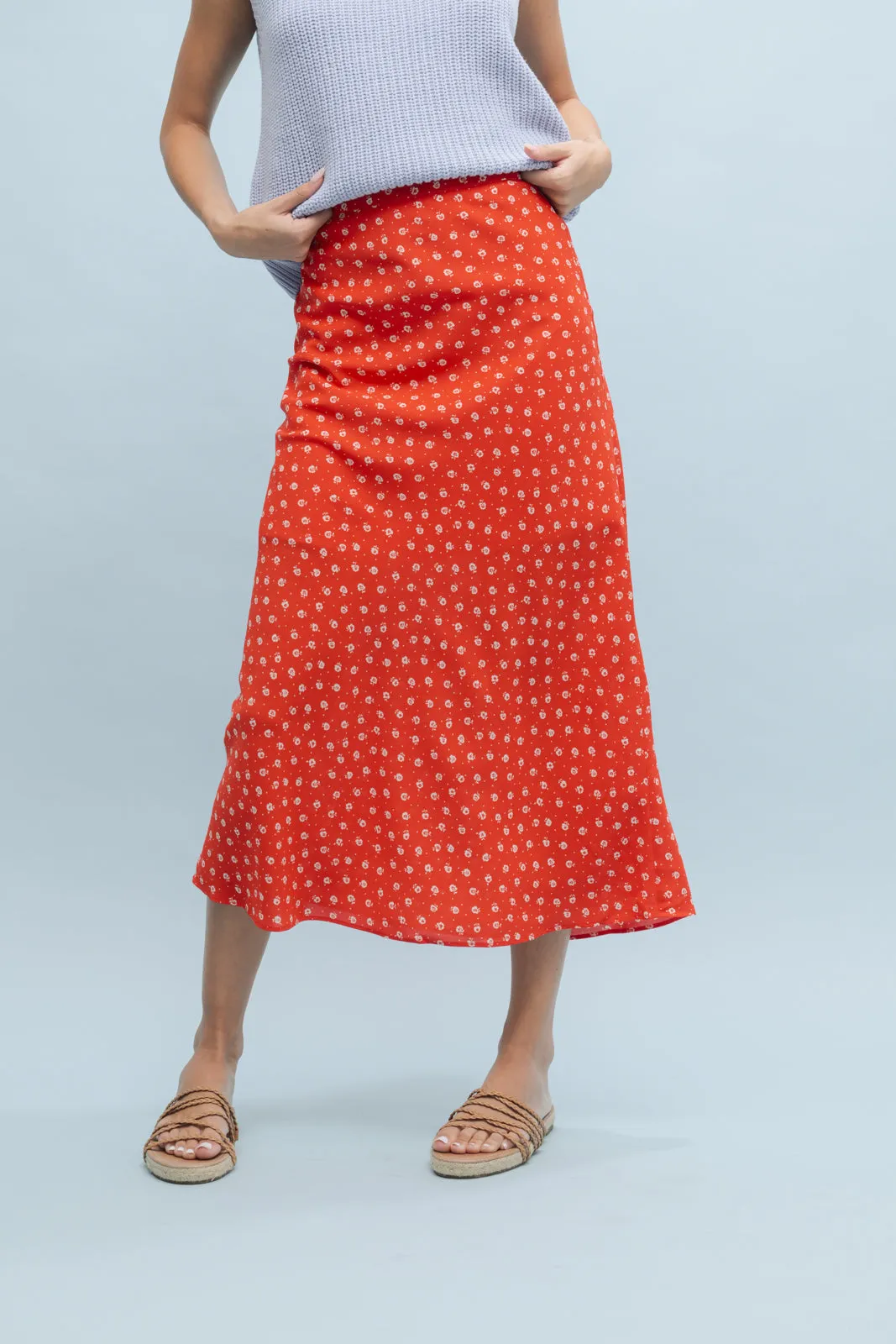 Valentine Printed Midi Skirt