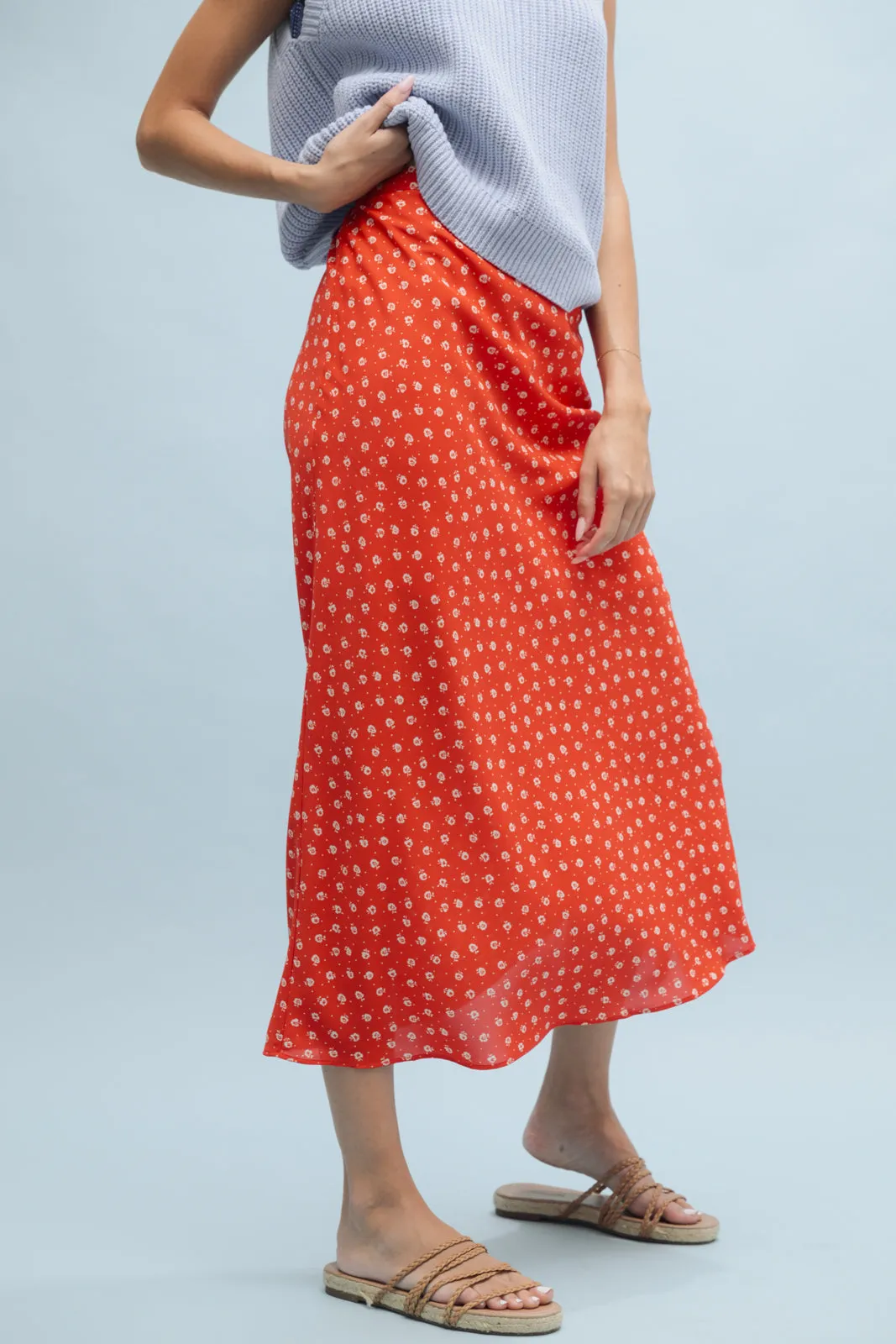 Valentine Printed Midi Skirt