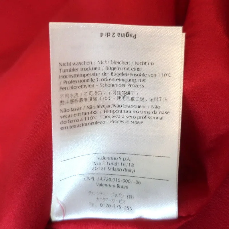 Valentino Mini Dress Red Wool-Silk Crepe Size 8 Boatneck Sleeveless Shift