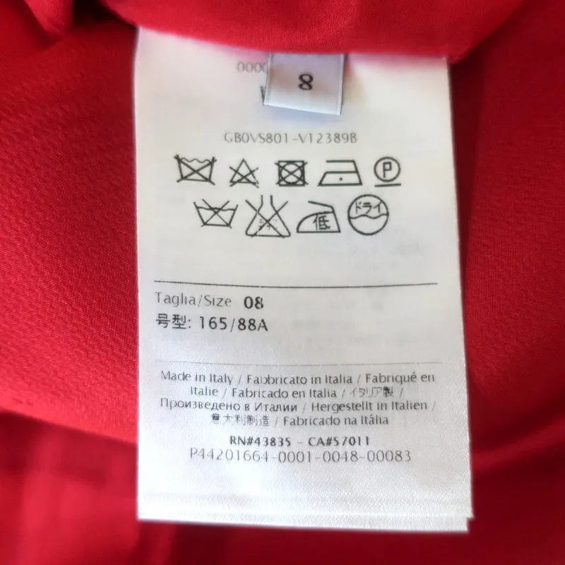 Valentino Mini Dress Red Wool-Silk Crepe Size 8 Boatneck Sleeveless Shift