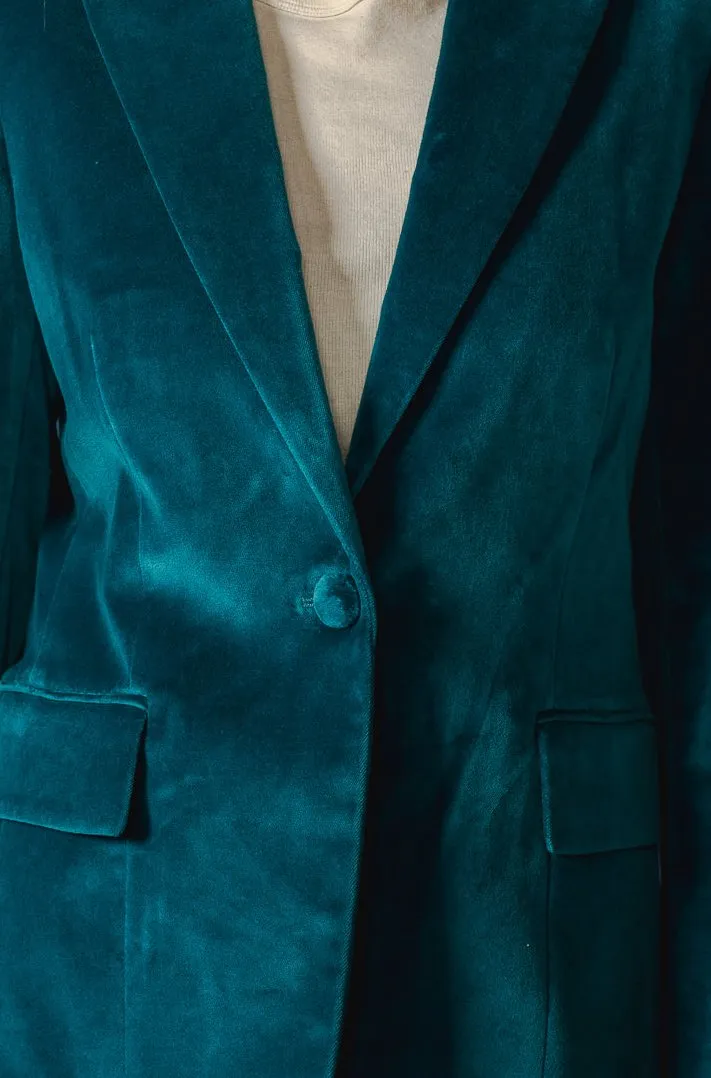 Velvet Blazer || Deep Lagoon