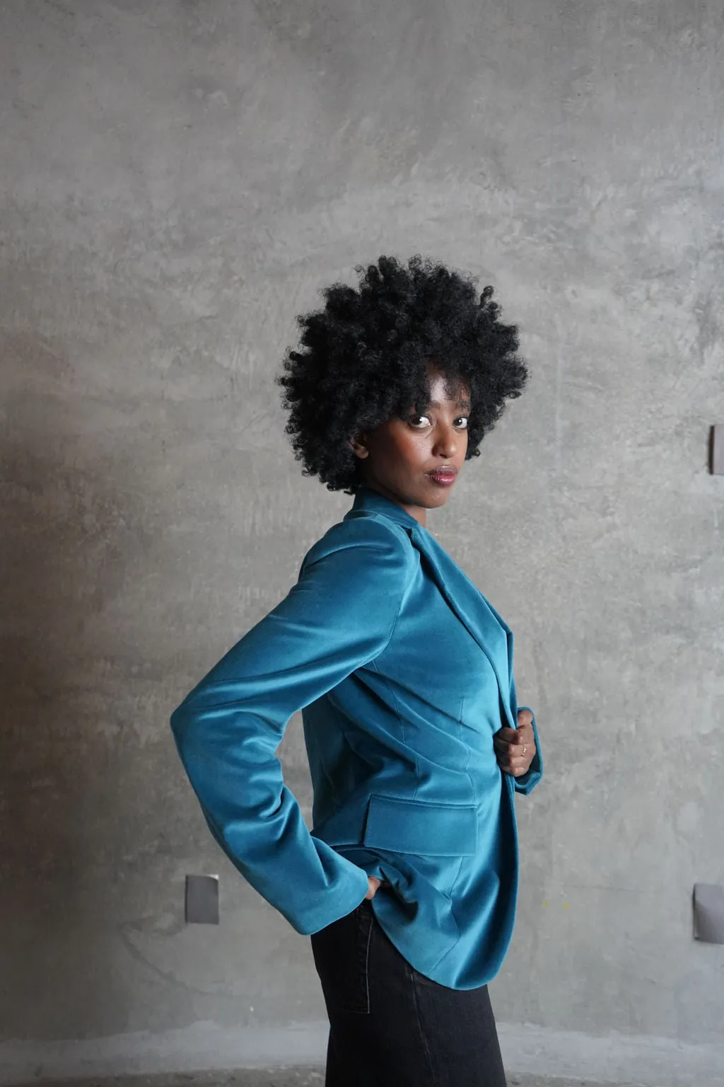 Velvet Blazer || Deep Lagoon