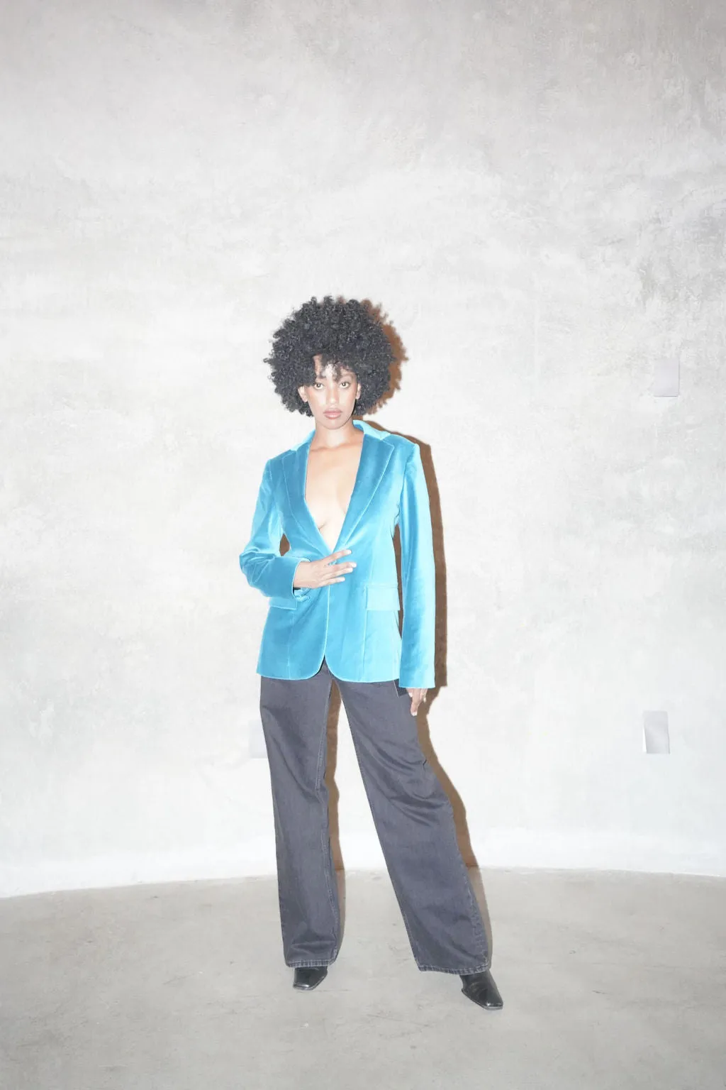 Velvet Blazer || Deep Lagoon