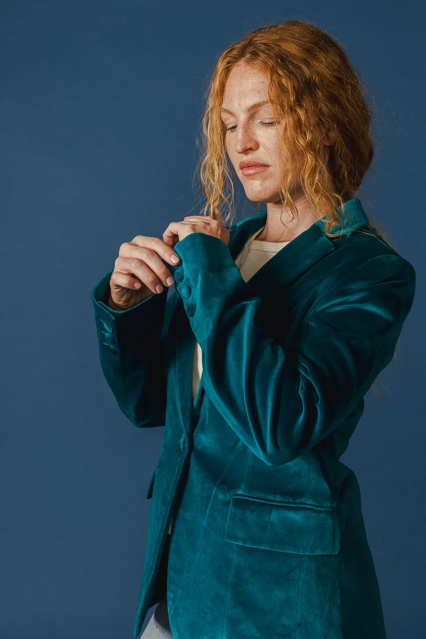 Velvet Blazer || Deep Lagoon