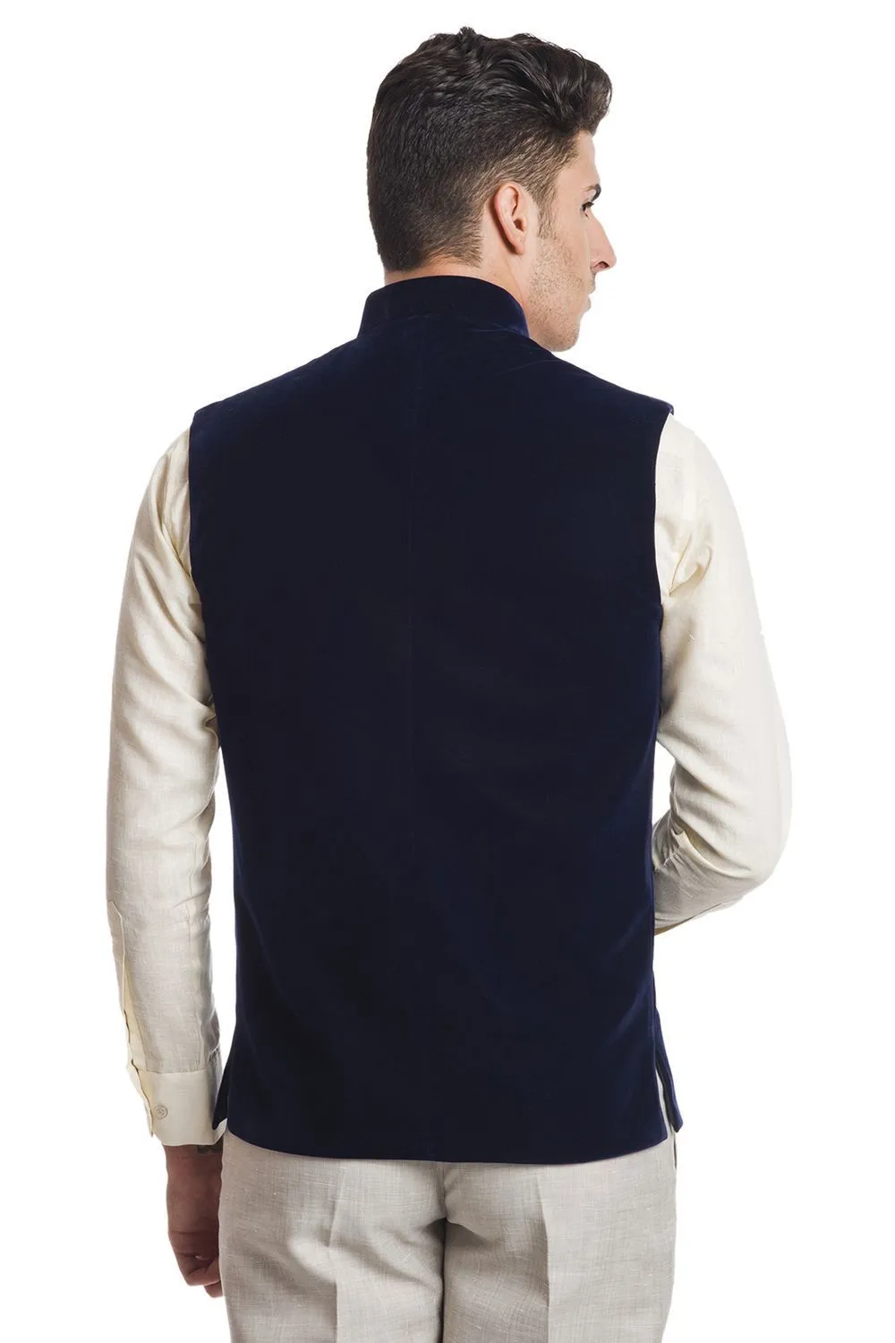 Velvet Blue Modi Nehru Jacket