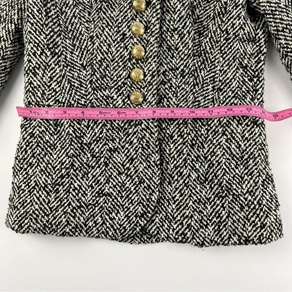 Victoria’s Secret Tweed Pea Coat Size 0 Black snd White Wool Blend Jacket