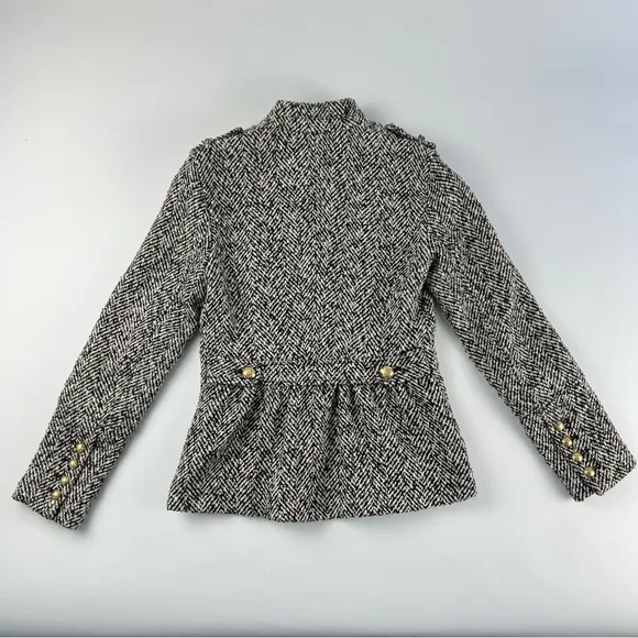 Victoria’s Secret Tweed Pea Coat Size 0 Black snd White Wool Blend Jacket