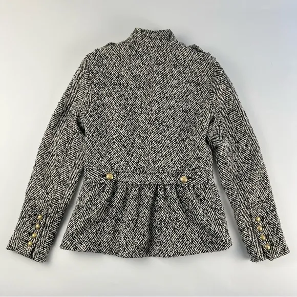 Victoria’s Secret Tweed Pea Coat Size 0 Black snd White Wool Blend Jacket