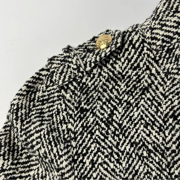 Victoria’s Secret Tweed Pea Coat Size 0 Black snd White Wool Blend Jacket
